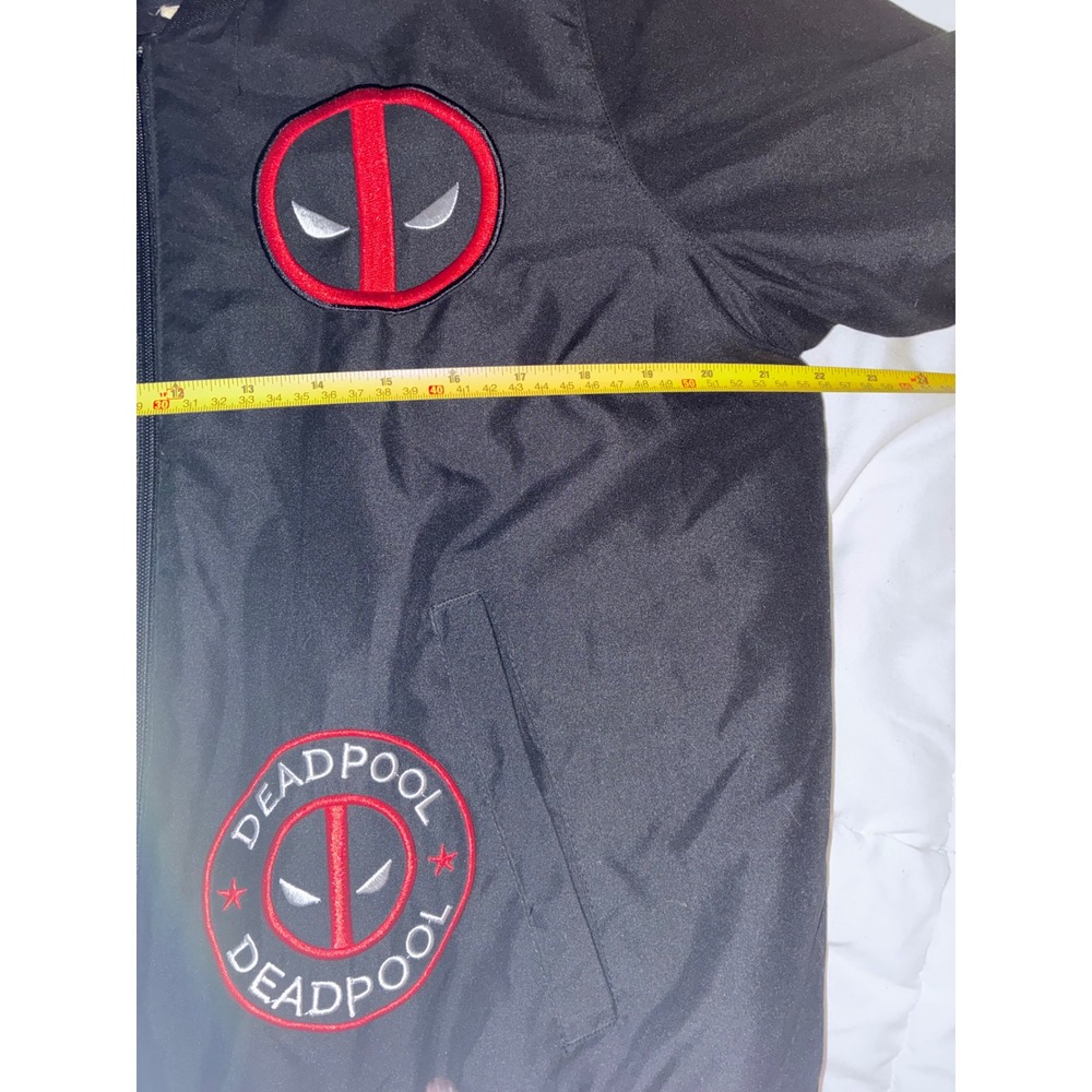 2000s Y2K 2017 Marvel Comics Deadpool 91 Comic Book Varsity Bomber Jacket, Med - Picture 9 of 10